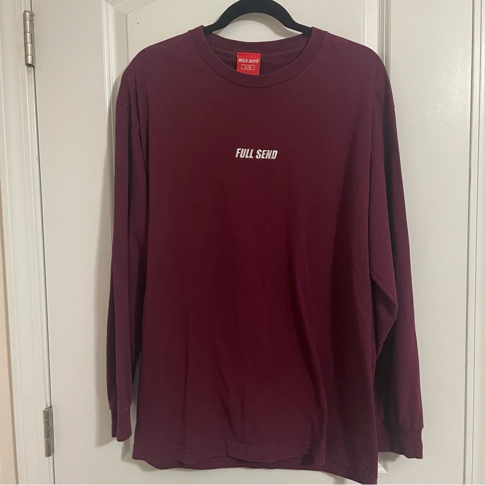 FULL SEND NELK BOYS Maroon Long Sleeve Shirt‎ Mens size large